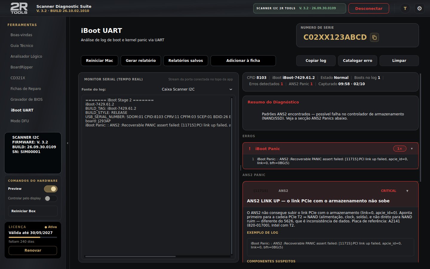 iBoot UART com a causa no app
